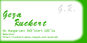 geza ruckert business card